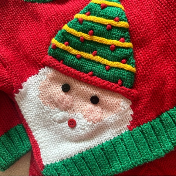 Vintage Hartstrings NEW Christmas SANTA Knit Sweater Outfit Newborn 6-9 Months - Picture 5 of 14